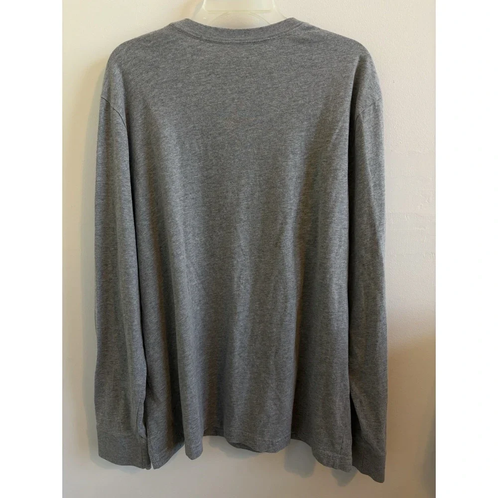 Life Is Good L/S Crusher Tee Grey Football Christmas T-shirt Lg (Fits XL)‎